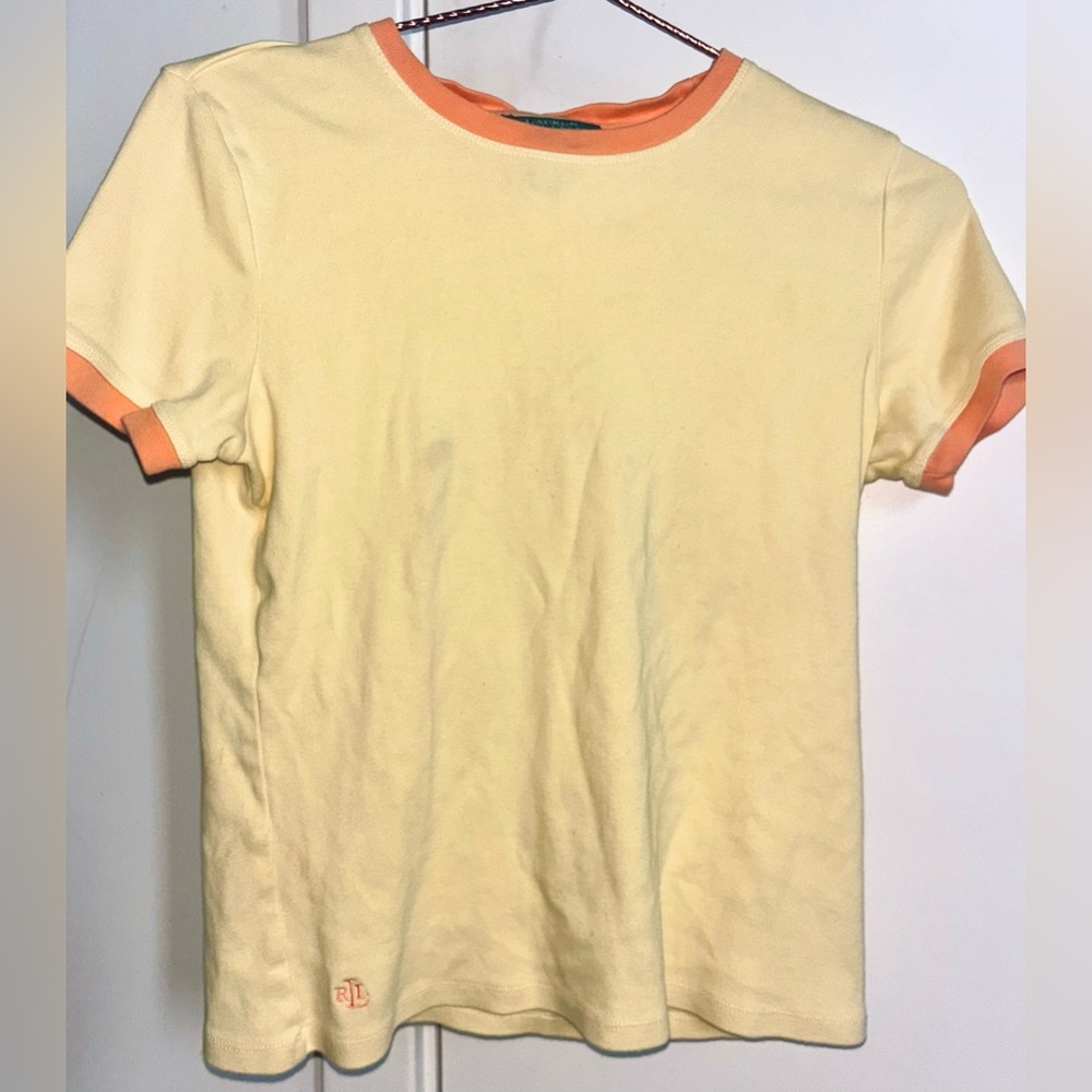 Lauren Ralph Lauren Yellow and Orange Short Sleeve 100% cotton Tee